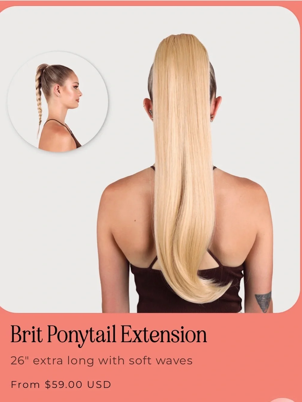 INH Brit Ponytail - Champagne Blonde